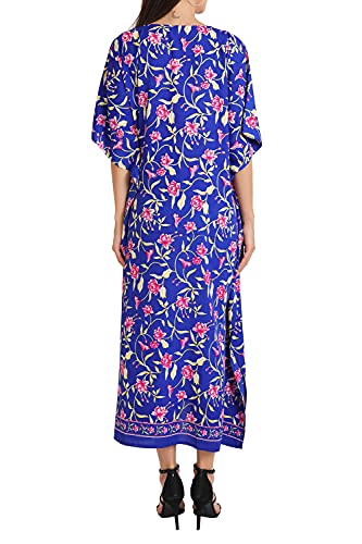 Image of Miss Lavish London Kaftan Dresses for Women Plus Size Long Batwing Sleeve Caftans, V Neck Moo Moo Printed Beach Cover Up Maxi Beach Dress, Bathing Suit Cover-Up Loungewear