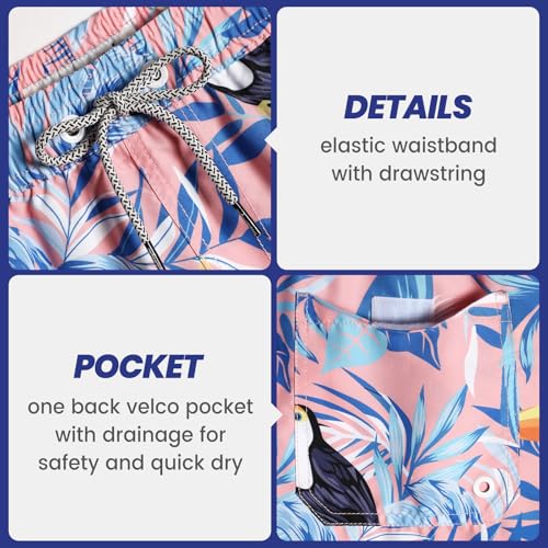 Image of maamgic Mens Swim Trunks 5 Inch with Mesh Lining, Quick Dry Mens Bathing Suit, Swim Shorts for Swimming and Beach