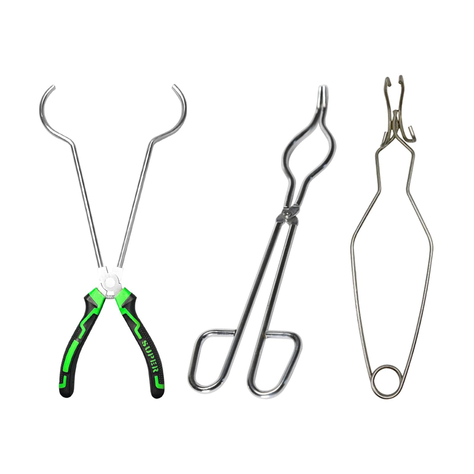 rockible Set di 3 pinze per crogiolo per la Fusione dei Metalli, ergonomiche, Resistenti e pratiche, Ideali per la creazione di Gioielli.