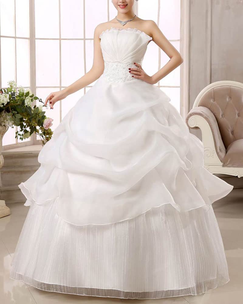 Vestido de Novia Largo para Mujer A-Línea Sin Mangas Vestido de Fiesta Festivo Vestido Palabra de Honor Princesa Noche Vestir Largo Bola Vestido