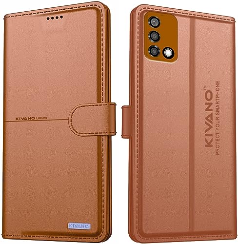 Image of KIVANO Compatible with Oppo F19 / Oppo F19s Flip Cover | Leather Finish | Inside Pockets & Inbuilt Stand | Shockproof Wallet Style Magnetic Closure Back Cover Case