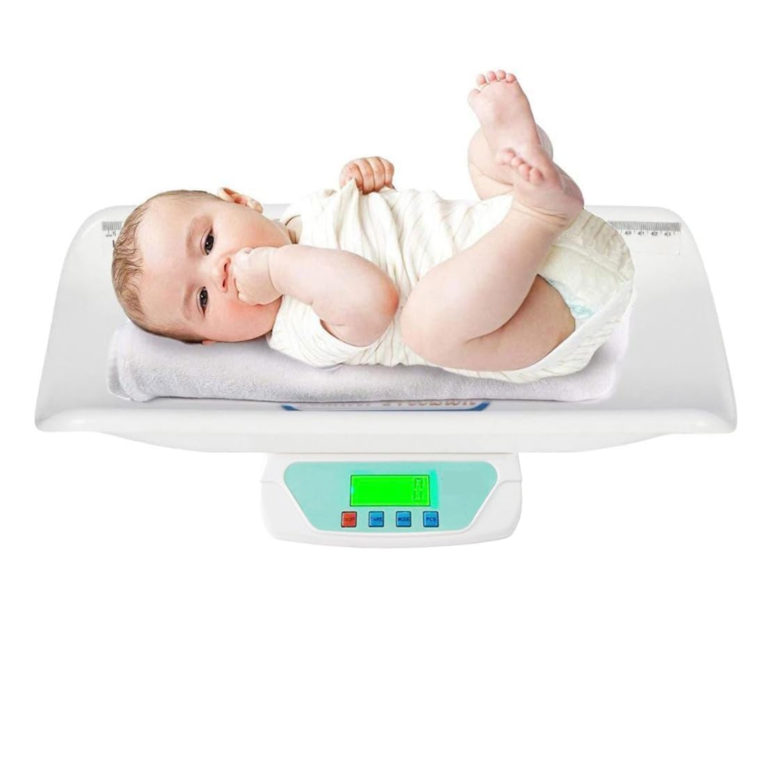 Báscula digital para bebés con bandeja, alta precisión, capacidad de 30 kg, construcción de acero inoxidable
