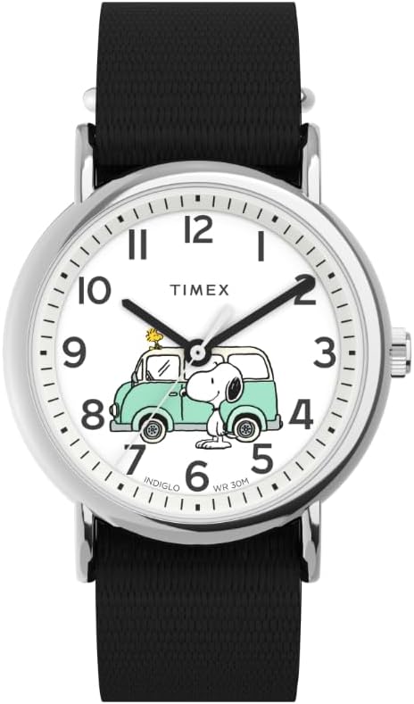 Timex Unisex Peanuts Weekender 38mm Watch - Black Strap White Dia...