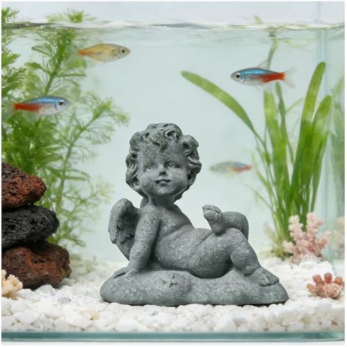Mini estatua de ángel guardián de arenisca