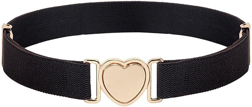 Kids Nickel Free Blets, Alloy Canvas Girl PunchLYXPEIJIANfree Waistband Heart Shape Buckle Children Stretch Belts Waist Belt