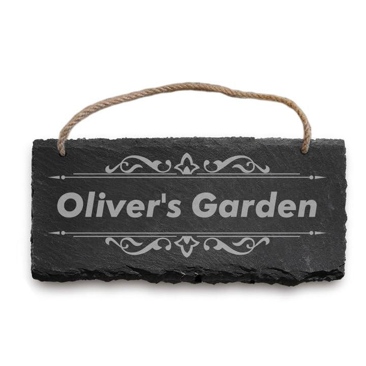 Slate Garden Sign Personalised Garden Sign Plaques Custom House Signs Outdoor Decoration Sign Door Sign Personalised Gift Christmas for Outside (Garden) — image 1