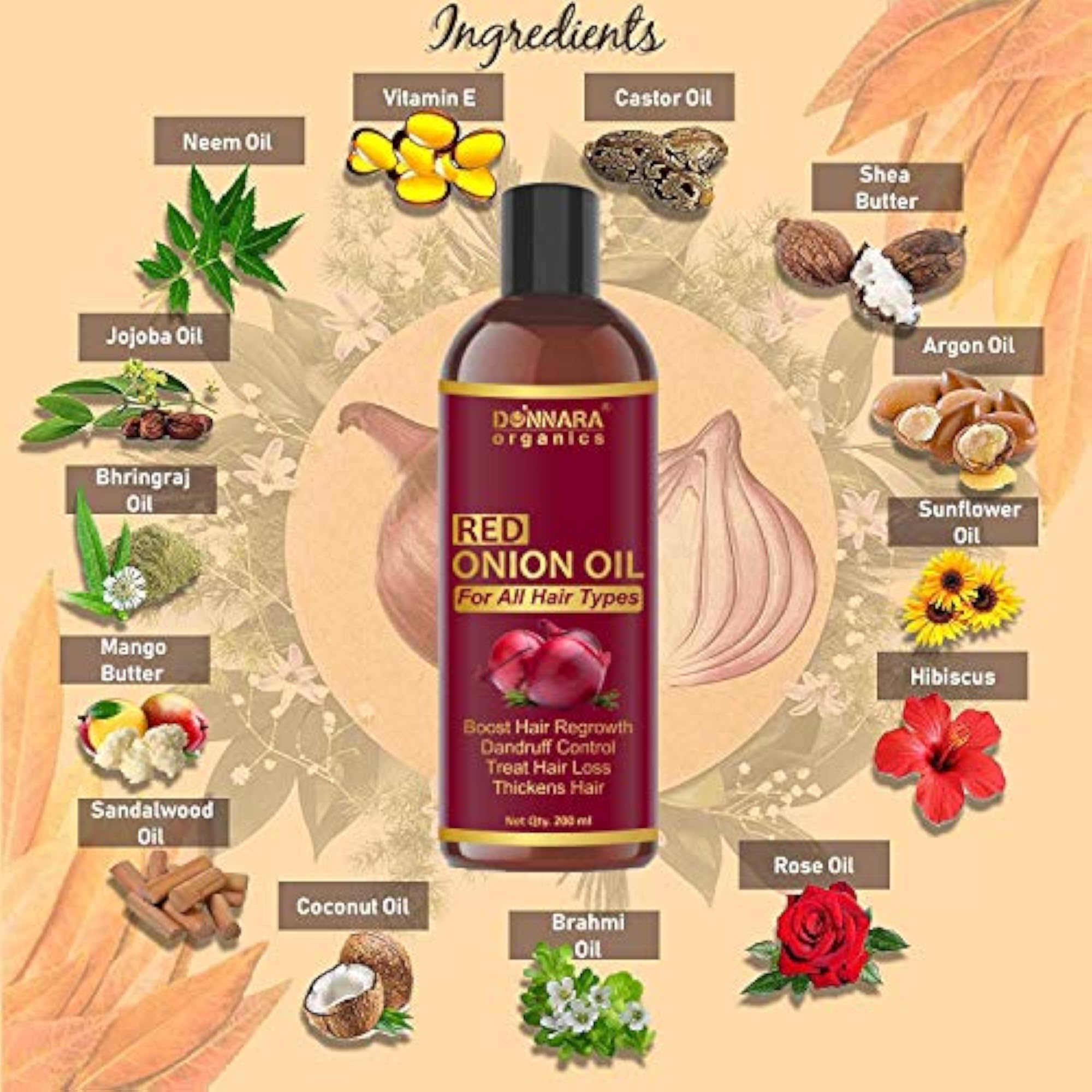 4pc Red Onion Oil Combo Pack, 800ml
