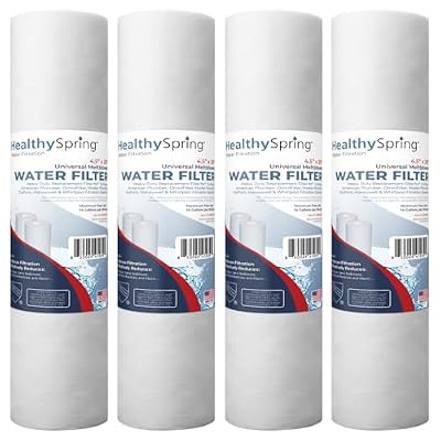 High-Performance 1 Micron 20 x 4.5 Whole House Sediment Filter Cartridge 20 inch Water Filter Replacement Compatible with DGD-2501-20, FP25B, AP810-2, Made in USA, 4-Pack