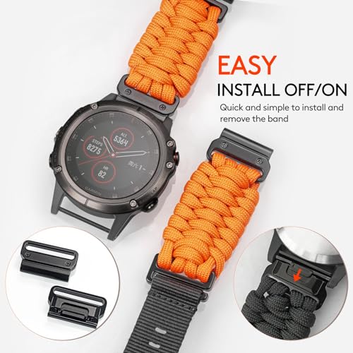 Correa de Paracord para Reloj Garmin Series Fēnix y Forerunner miniatura 2