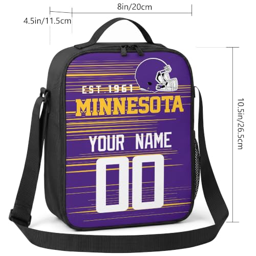 Image of Minnesota Lunch Bag Custom Name and Number Personalized Gifts