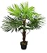 Arnusa Künstliche Fächerpalme 90 cm mit 9 Palmenwedel Kunstpalme Kunstpflanze Künstliche Palme im Topf Dekopflanze