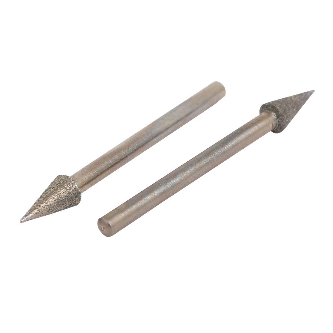 Aexit 5mmx45mm Diamond Abrasives Coated Tapered Shape Grinding Mandrel Mounted Points 5pcs Model:41as13qo633