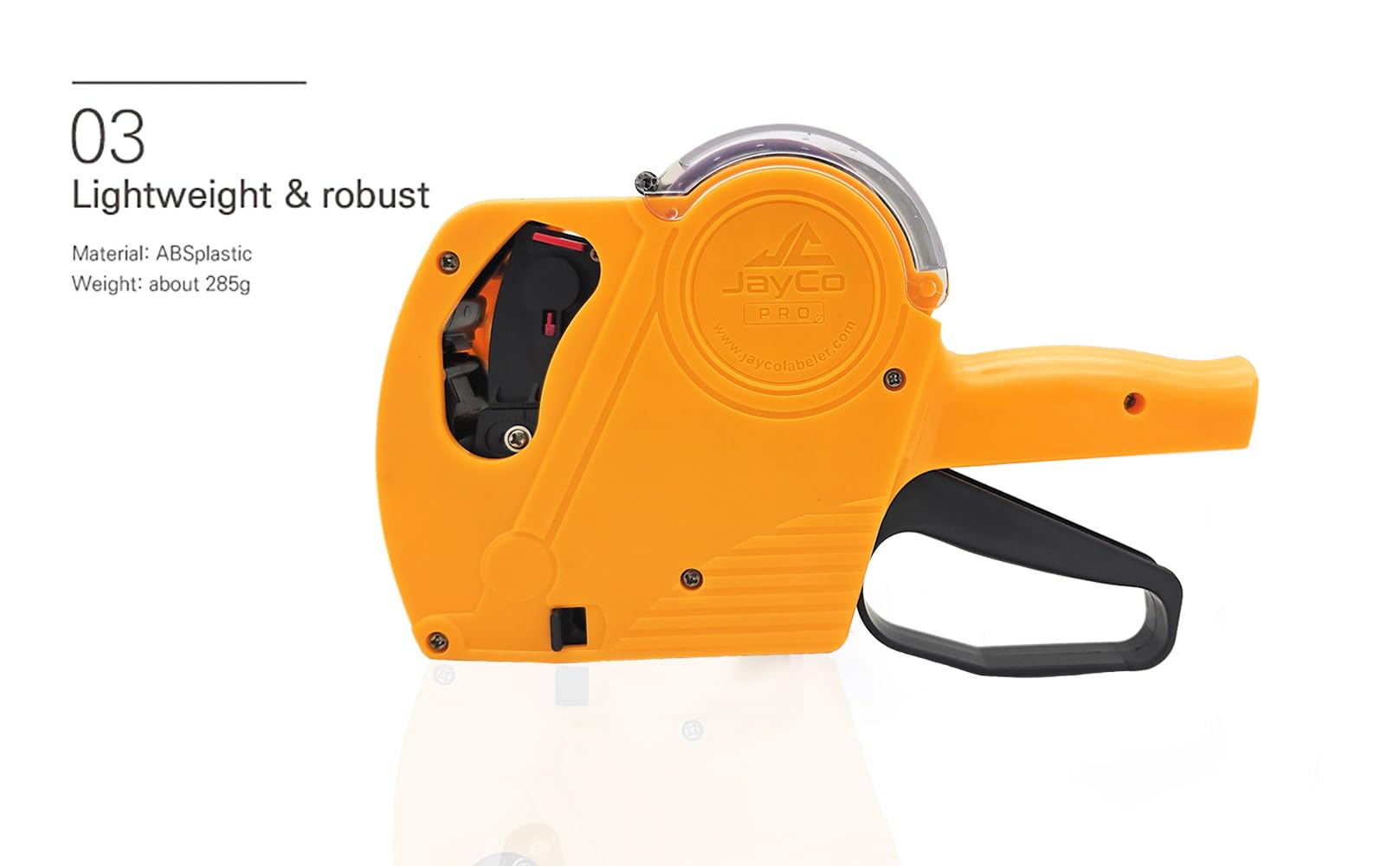 JayCo Pro 1 ligne 8 chiffres Kit pistolet d'étiquettes de prix – Comprend 6 500 étiquettes vierges blanches et 1 encreur pré-chargé avec 1 recharge d'encre – pour épicerie, magasin de détail, vente de