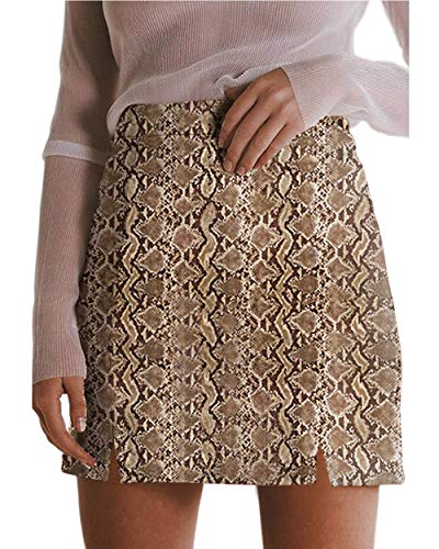 Image of MANGOPOP Women's Basic High Waist Faux Leather Bodycon Mini Pencil Skirt (A02 Wine Red, Small)