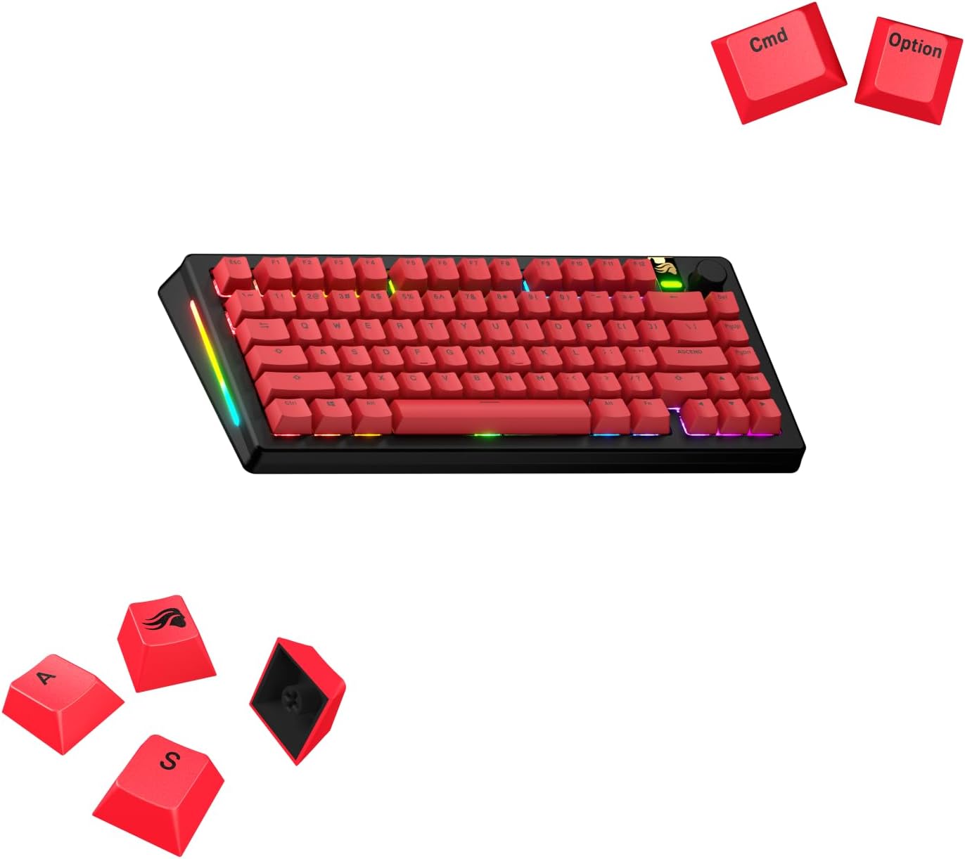 Glorious Gaming - GPBT Basics (PBT Keycaps), Armor Gray, No Fade Dye-Sublimated, for Custom Mechanical Keyboards, Fits 100%, 75% 65% 60%, Fits ANSI & ISO, Supports Windows & macOS - English (US)