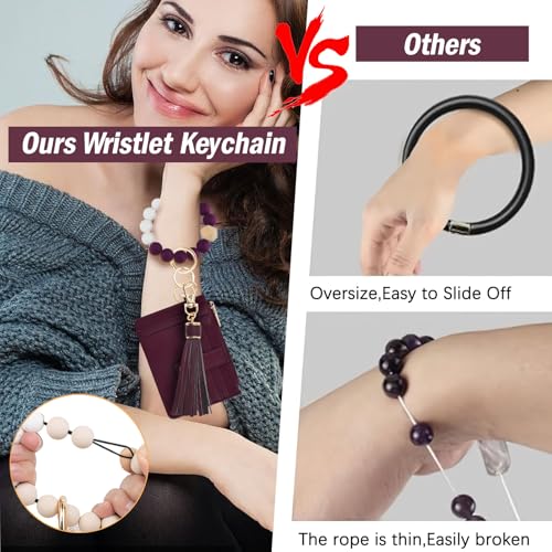 Image of KNGITRYI Wristlet Wallet for Women,RFID Keychain Wallet with Beaded Strap