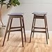 Christopher Knight Home Emmaline Fabric / Walnut Finish Bar Stools, 2-Pcs Set, Dark Grey