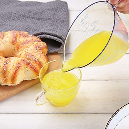 juehu 3-delige plastic maatkan, Plastic maatbeker, maatkan Set Transparante plastic kan Set voor Keuken, Meetbekers en Lepels Set, 200ml, 400ml, 900ml, Voeg 5stuk Kleur Meetlepel - Image 8