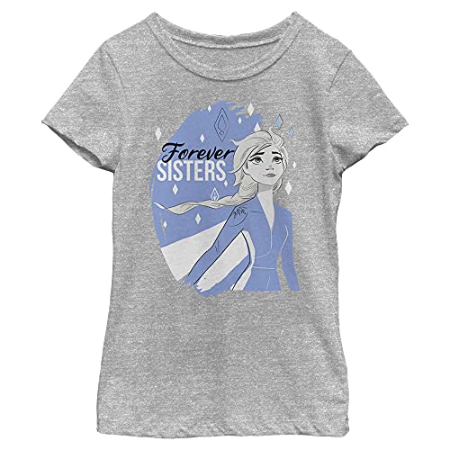 T-shirt fille Elsa Reine des Neiges Disney taille XL gris chiné col rond