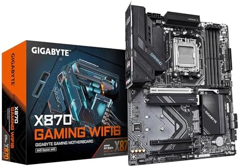 GIGABYTE X870 Gaming WIFI6 Motherboard - Unterstützt AMD Ryzen 9000 CPUs, 8+2+2 Phasen VRM, bis zu 8000MHz DDR5 (OC), 1x PCIe 5.0, Wi-Fi 6, 2.5GbE LAN, USB 4
