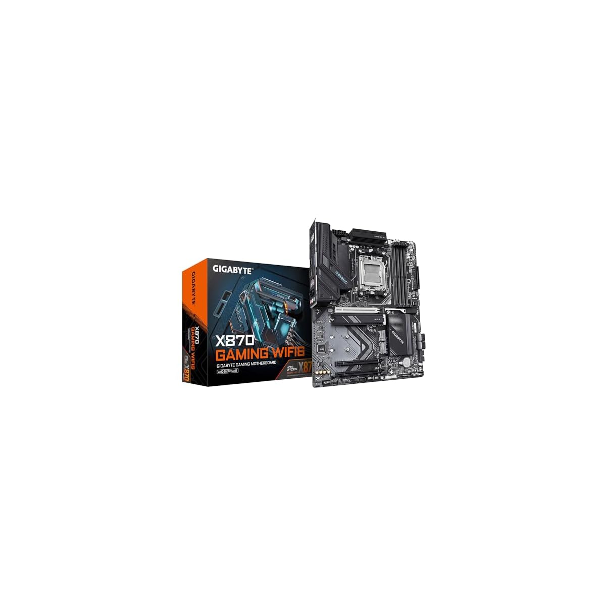 GIGABYTE-X870-GAMING-WIFI6-Scheda-Madre-Supporta-CPU-AMD-Ryzen-9000-VRM-a-822-fasi-fino-a-8000MHz-DDR5-OC-1x-PCIe-50-Wi-Fi-6-LAN-25GbE-USB-4