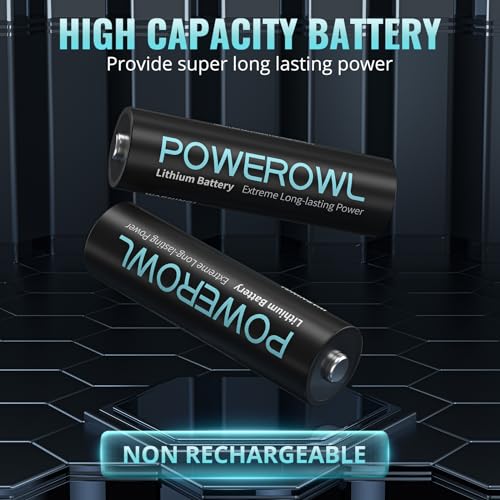 Image of POWEROWL Lithium AA Batteries, 1.5V High Capacity Double A Battery for Camera Freezer Thermometer etc,24 Pack (Non-Rechargeable)