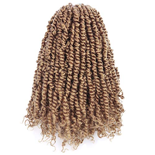 12 Inch 8 Packs Pre-twisted Passion Twist Crochet Hair Super Short Pre-Looped Braids Made Of Bohemian Hair Synthetic Braiding Hair Extensions( 12 Inch(Pack of 8), 27#)