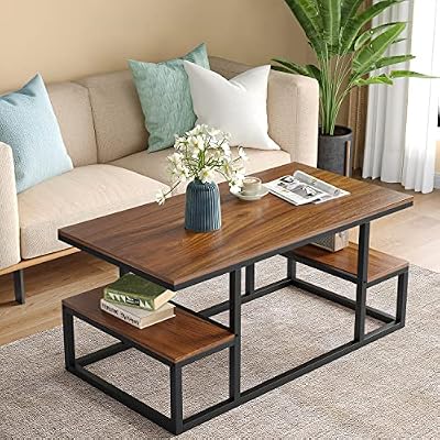 Buy Raybee Simple Coffee Table with Wheels, Modern Coffee Tables for ...