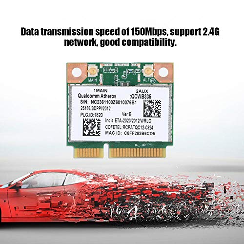 Tarjeta de red ASHATA para Qualcomm AR9565 QCWB335, Mini PCI-E Bluetooth, 150 Mbps, 2,4 GHz, universal para HP/DELL/ACER, etc. miniatura 5