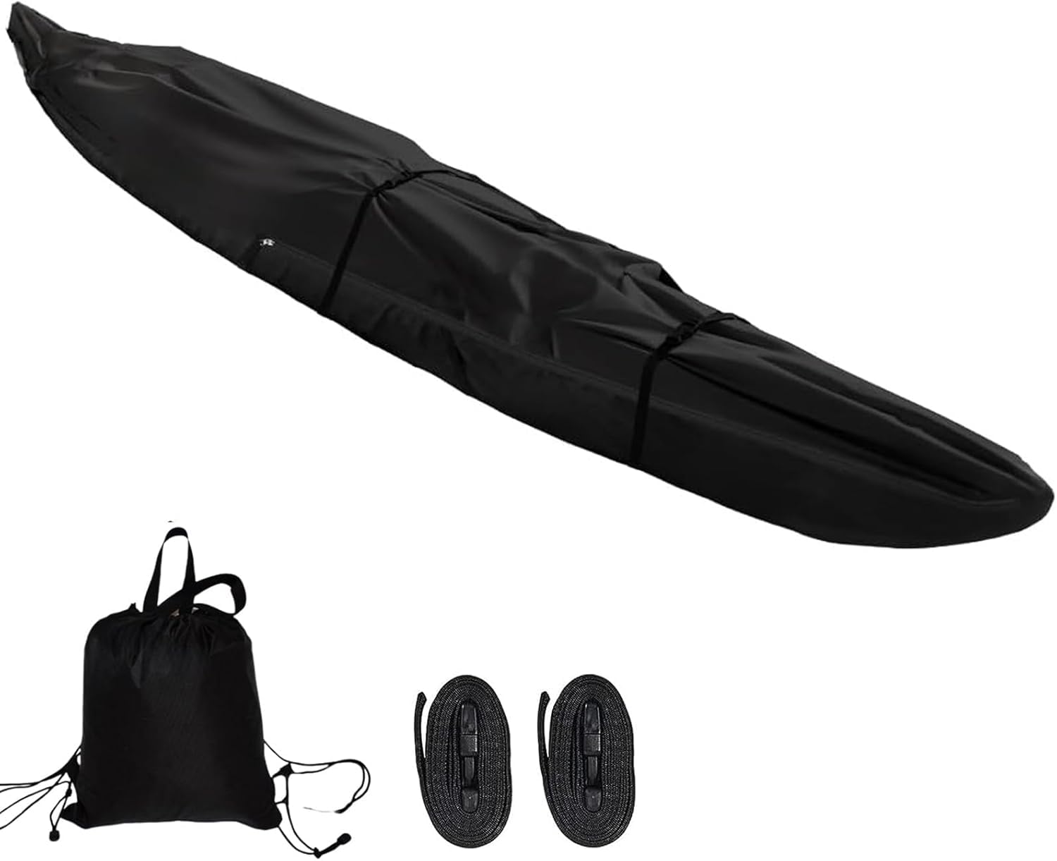 Housse de canoë imperméable et résistante aux UV avec tissu noir renforcé 420D