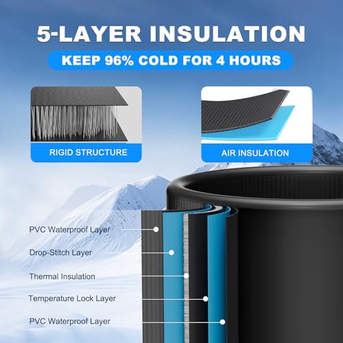 Image of AS ColdPlunge XL Ice Bath Tub for Cold Plunge, 120 Gal Ice Plunge Tub with Insulated Lid, Step Stool, Portable Inflatable Ice Pod Plunge Barrel, Easy Chiller Connection, Cold Therapy Indoor Outdoor