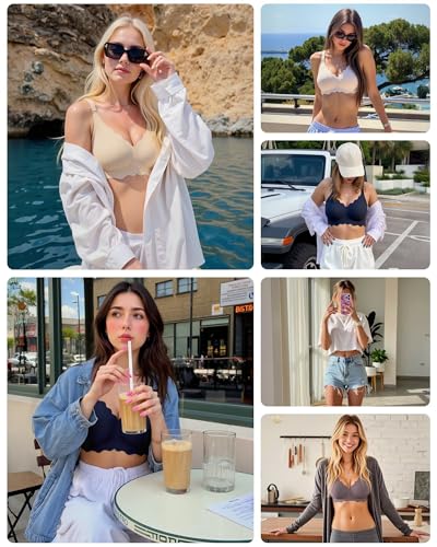 Image of Vertvie Jelly Bras for Women No Underwire Wireless Push Up Bra Full Coverage Bralettes Seamless Comfort Everyday Sports Bra