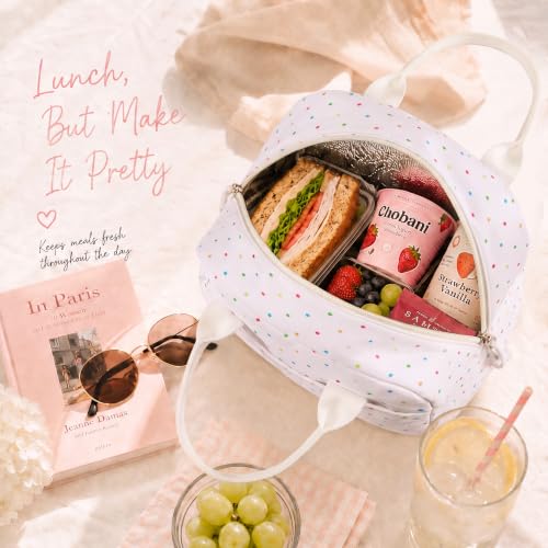 Image of LOVELYWIND Lunch Box for Women Cute Lunch Bags for Women Lunch Tote Bags Reusable Insulated Lunch Box Large Capacity Reusable Insulated Cooler for Work or Travel Gifts or Beach