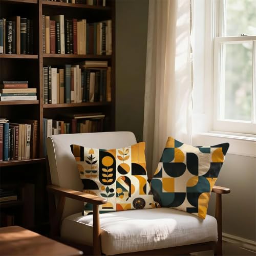 Housse de coussin extérieur imperméable 45x45cm orange finition décoration bohème - 4