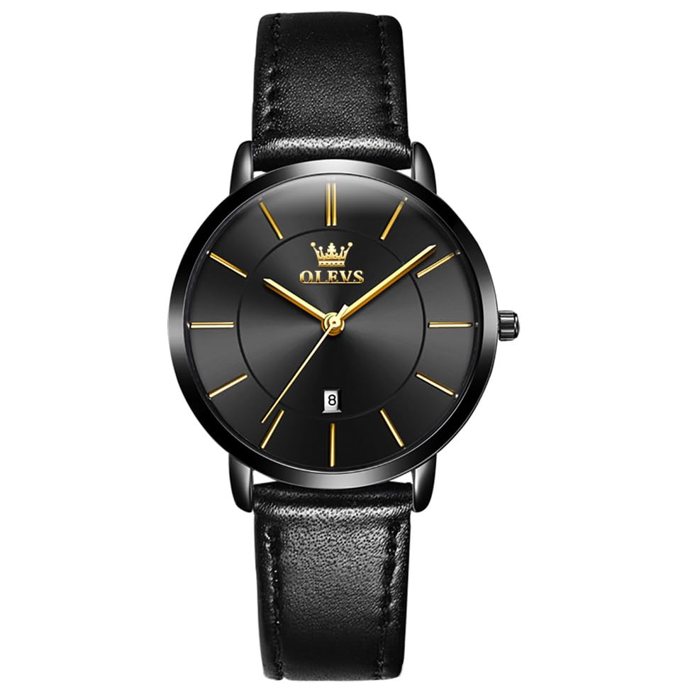 Image of OLEVS Womens Watch Minimalist Simple Slim Thin Original Analog Quartz Dress Wrist Watches Stainless Steel Mesh or Leather Strap Waterproof Watches for Ladies