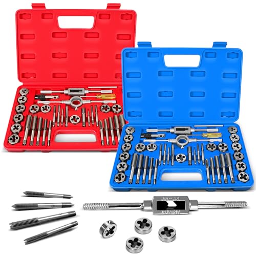 Tap and Die Set Metric | M3, M4, M5, M6, M7, M8, M10, M12 Tap Set and Die Set | Thread Repair Kits for Threading and Rethreading Internal and External Threads