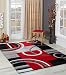 Glory Rugs Area Rug Modern 5x7 Red Soft Hand Carved Contemporary Floor Carpet with Premium Fluffy Texture for Indoor Living Dining Room and Bedroom Area