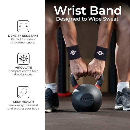 Image of Nivia Sweatband for Men & Women, Wristbands for Tennis, Basketball, Running, Sweat Band for Gym & Athletes (Small, Black)