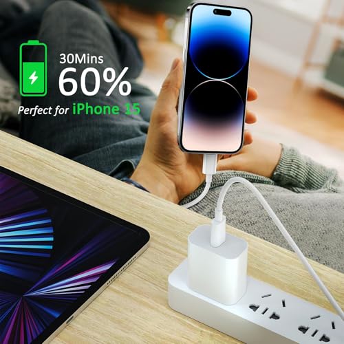 Image of 2Pack for Apple USB C to USB C Charging Cable 3ft 60W,Type C to Type C Fast Charger Cord,for iPhone 16 E /17 /Air /15 /Pro /Plus /Pro Max,for MacBook Pro /Air,for iPad Pro12.9 /11in,Air 4 /5,Mini 6 /7 - Black