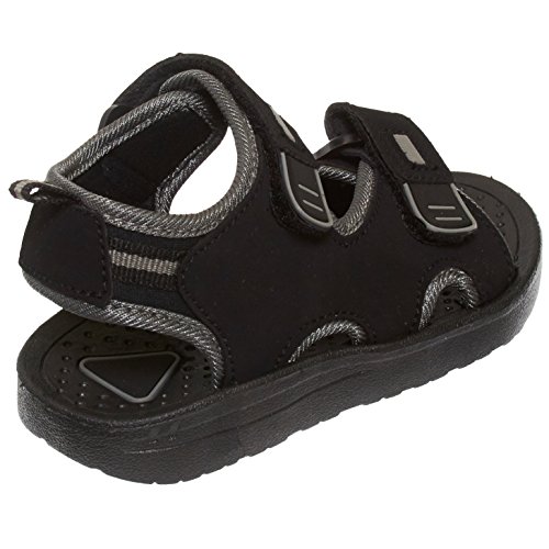 Skysole Boys Double Adjustable Strap Lightweight Sandals Black/Grey 5/6 US Toddler - Thumbnail 2