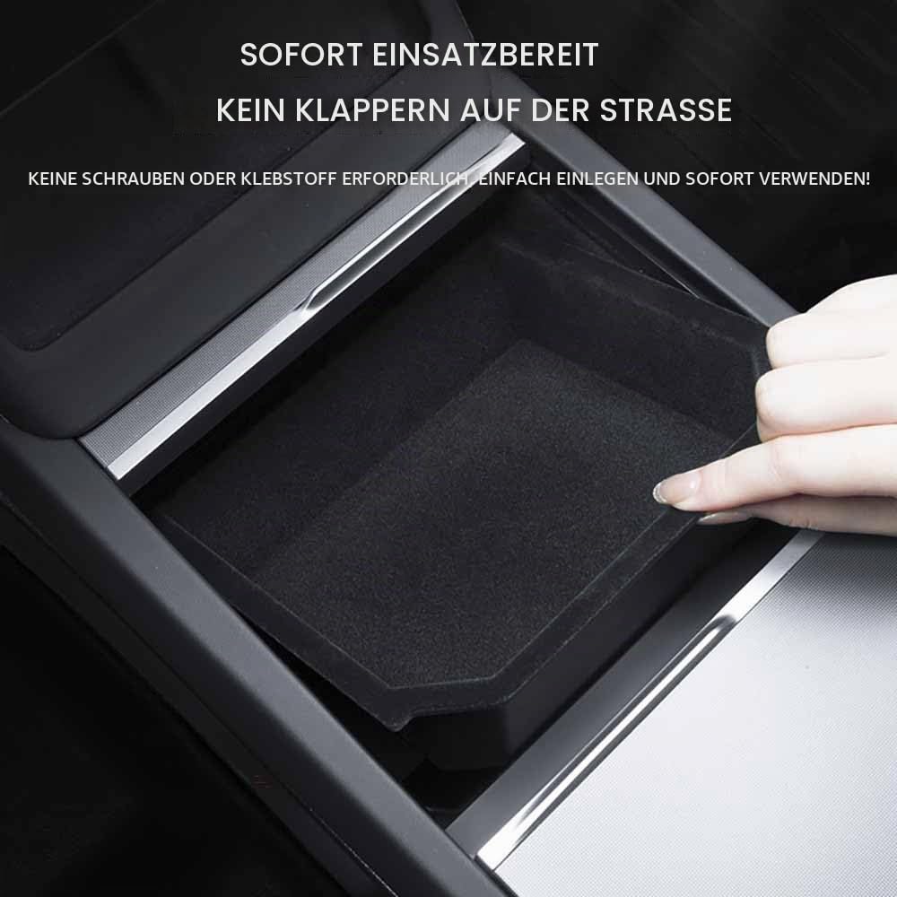 NEWFUN 4 Pcs Zubehör für Tesla Model Y 2021-2024 und Model 3 2021-2023, Mittelkonsole Organizer Armlehne Aufbewahrungsbox Armlehne Versteckte Aufbewahrungsbox Mittelkonsolen Getränkehalter