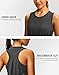 Women's Workout Tops Racerback Athletic Tank Tops Sleeveless Loose Fit Yoga Running Gym Shirts for Women(White Stripe,M)