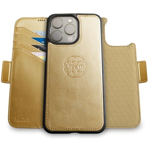 Coque iPhone 15 Pro Max cuir végan Dreem étui luxe or