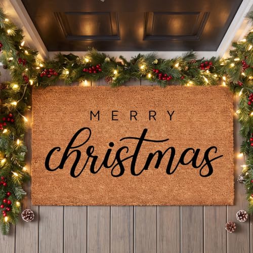 Ceenna Christmas Coir Doormat Outdoor, Minimalist, Non Slip, 16 x 28 Inch