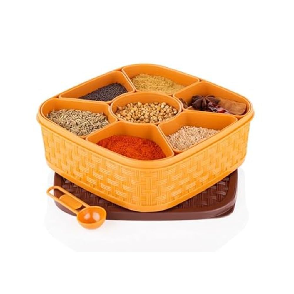 Bimex Plastic Square 7 Sections Multipurpose Masala Box Set, Spice Box Set - Brown (Masala Box - 7 in 1)(Pack of 1) (B0DFYDP5XJ) Amazon Price History, Amazon Price Tracker