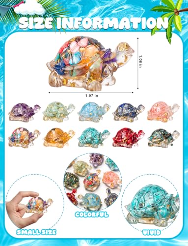 Set de 10 Figuras de Tortuga de Cristal para Decoración miniatura 2