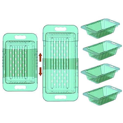 Vcansay Colander Strainer Over The Sink, Retractable Plastic Colanders, Green, 4 Packs #TOP1