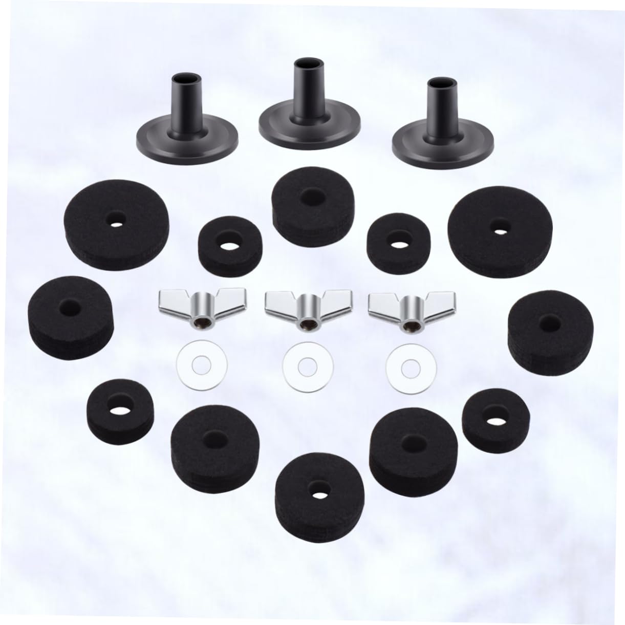 Sosoport 21-piece Drum Replacement Washer Set Non-slip Felt Pads for Cymbal Stands