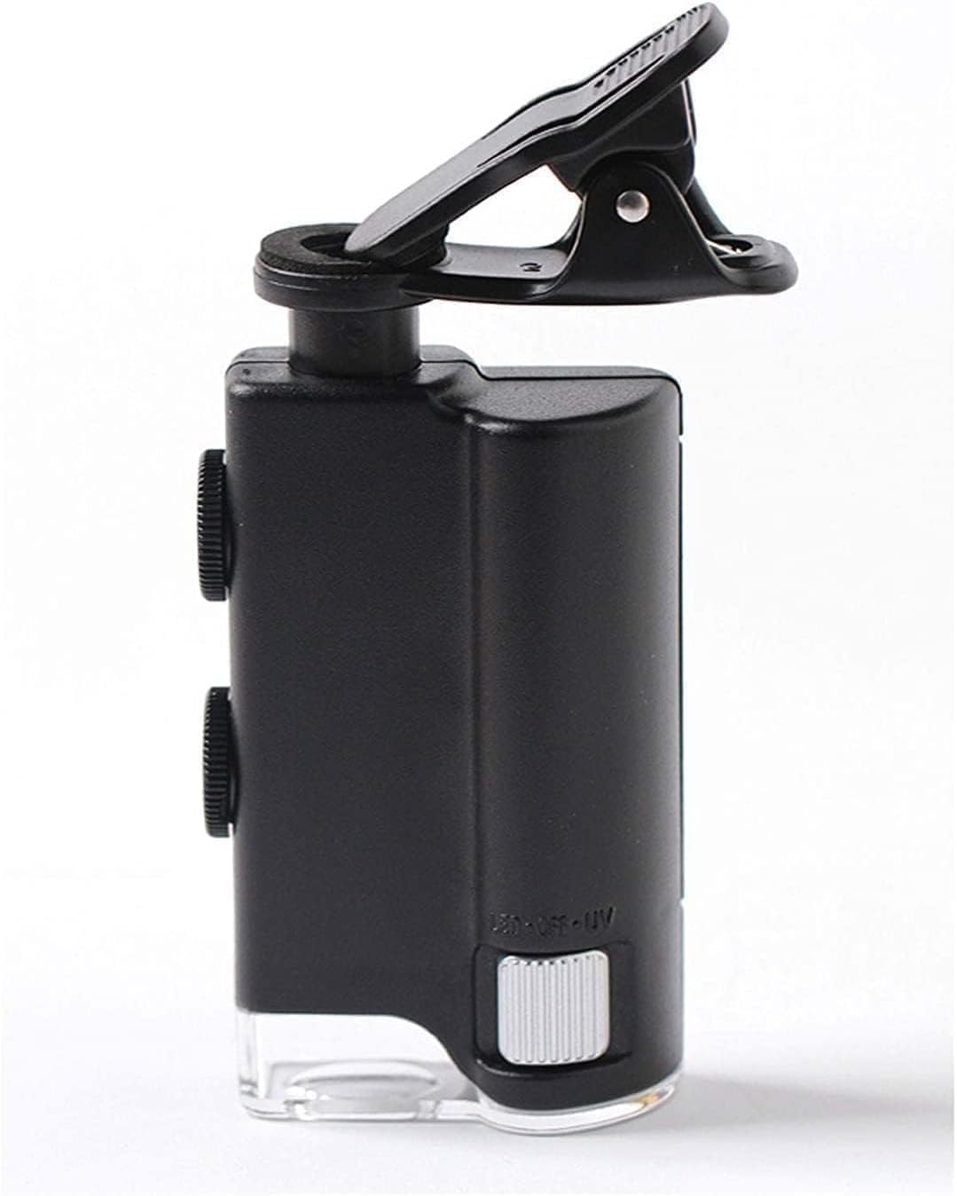 Lupa de Mano con LED y Luz UV, Aumento 60X-100X, Iluminada Portátil para Lectura, Inspección, Soldadura, Reparación Manualidades, Soporte para Teléfono Enfoque Ajustable