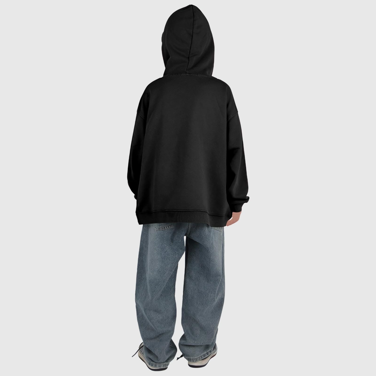 Generico Felpe con Cappuccio Morbide per Bambini Tasche Laterali Maglie Maniche Lunghe Scollo Rotondo Casual Outdoor attività 3-14 Anni